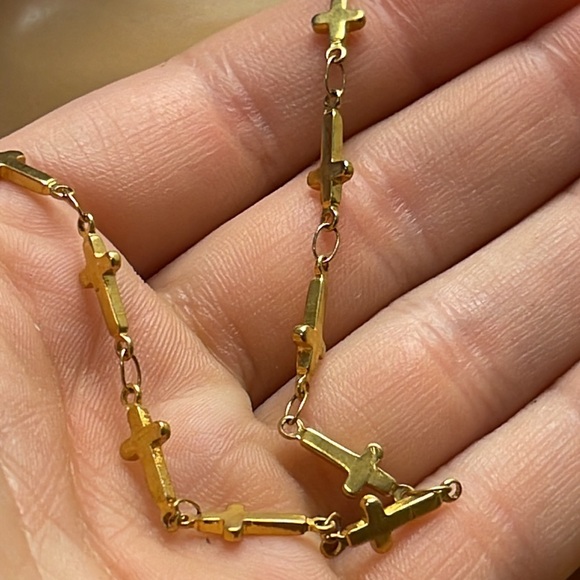 Vintage Religious Gold Crosses Necklace - Picture 3 of 4
